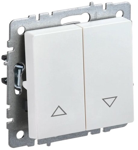 Выключатель жалюзи без фиксации без рамки IEK Brite ВС10-1-5-БрЖ 2-кл. жемчуг картинка